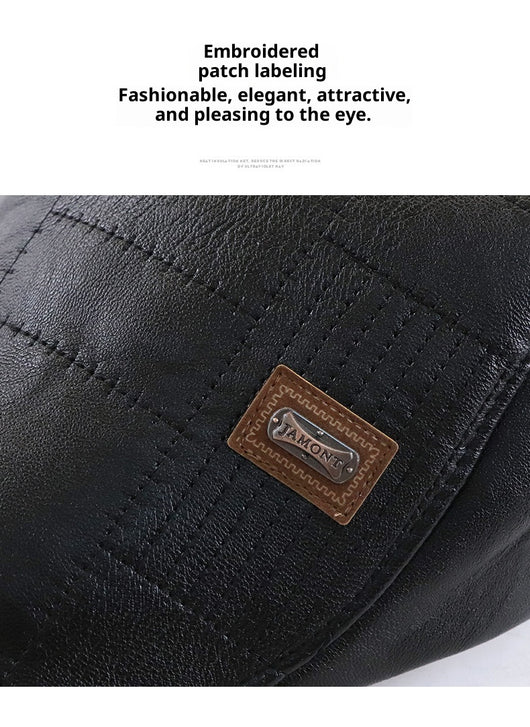 Gorra de Cuero PU Forrada en Fleece - Cálida y Versátil - Image 16