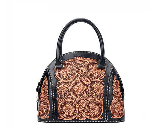 Bolso Tote Multicusos de Cuero con Punta de Concha para Mujer