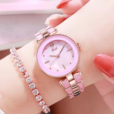 Reloj de Pulsera Elegante Acero Inoxidable Estilo Coreano para Mujer Cuarzo Blanco - Image 2
