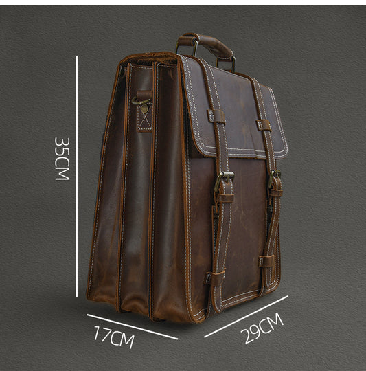Mochila Vintage de Cuero Crazy Horse - Diseño Clásico y Duradero - Image 2