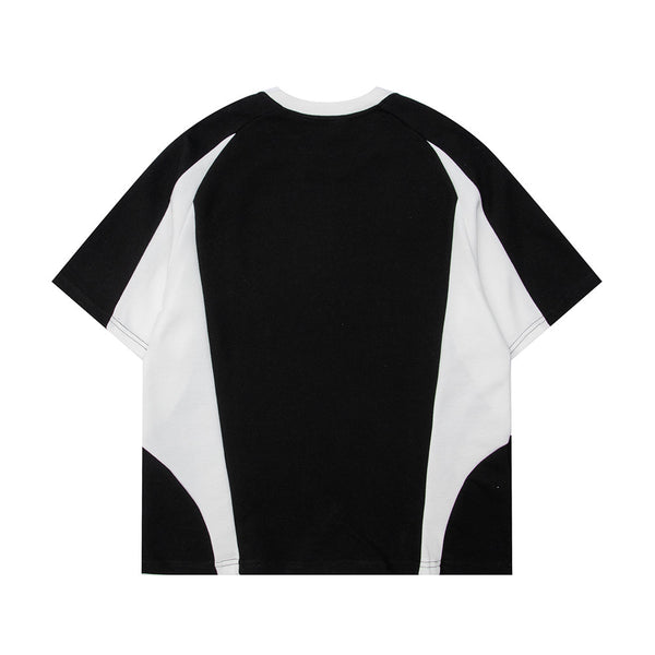 Camiseta Suelta de Cuello Redondo con Letra - Manga Corta