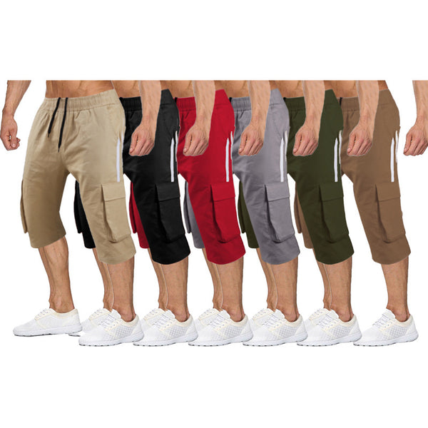 Shorts Hip-hop Casual Cintura Media Rayas Bloques de Color