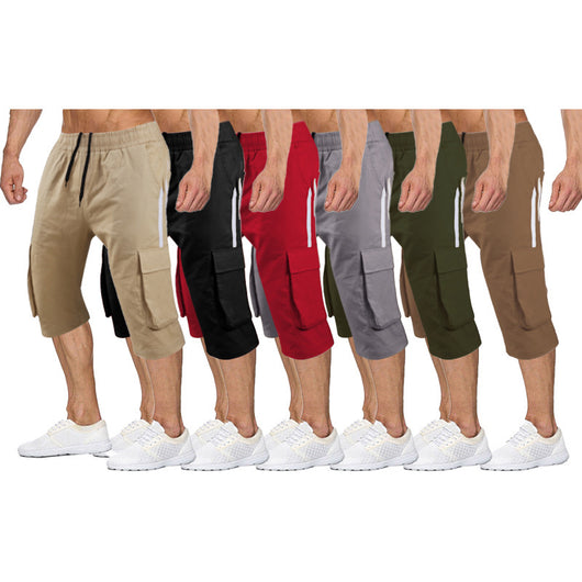 Shorts Hip-hop Casual Cintura Media Rayas Bloques de Color