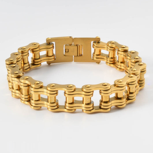 Pulsera de Oro para Hombre con Placa Curva y Diseño de Malla - Brazalete Hip-hop Elegante - Image 7