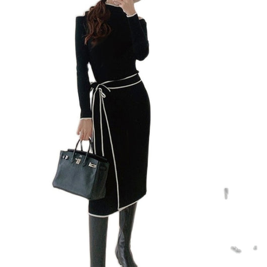 Vestido Suéter Tejido con Escote Cruzado y Cordones - Image 19