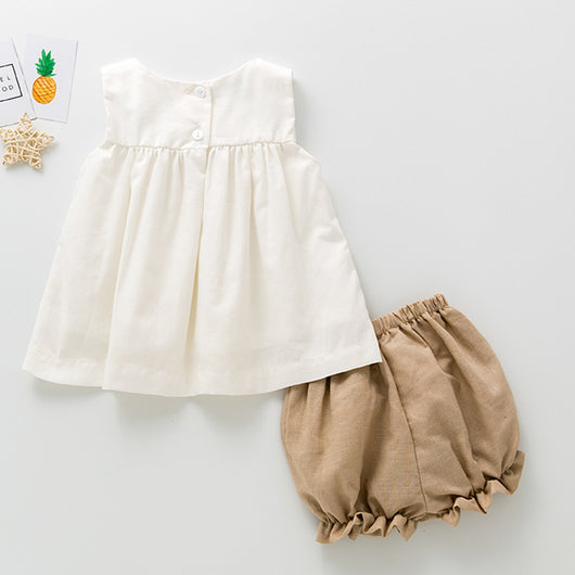 Conjunto de Dos Piezas sin Mangas para Niña - Estilo Europeo Verano - Image 7