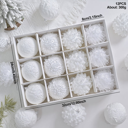 Esfera Navideña con Encaje y Brillo - Adorno Colgante en Caja de Regalo - Image 6