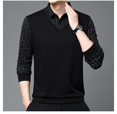 Suéter Falsa Doble Capa para Hombre - Prenda Base Versátil - Image 14