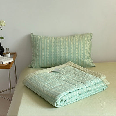 Colcha Reversible Cuadros Verano Lujo Cama Queen Ligera Transpirable - Image 14