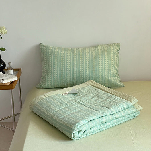Colcha Reversible Cuadros Verano Lujo Cama Queen Ligera Transpirable - Image 14