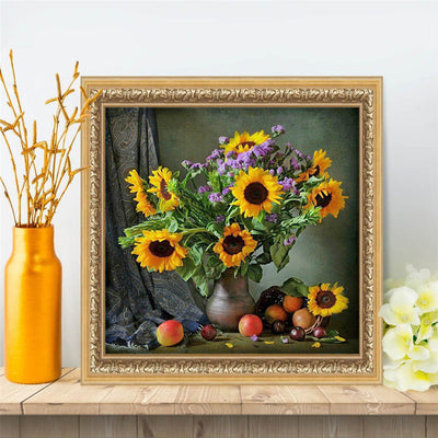 Florero Mosaico Girasol - Pintura Diamante 5D