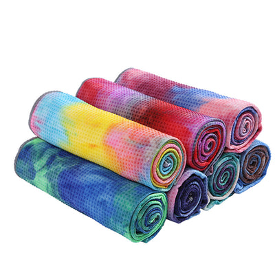 Toalla Antideslizante para Yoga y Ejercicio - Diseño Tie-Dye Multicolor - Image 3