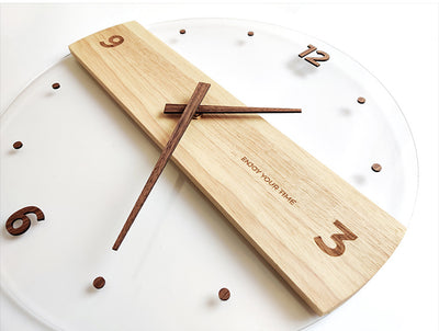 Reloj de Pared Moderno Madera Maciza y Acrílico para Sala - Image 4