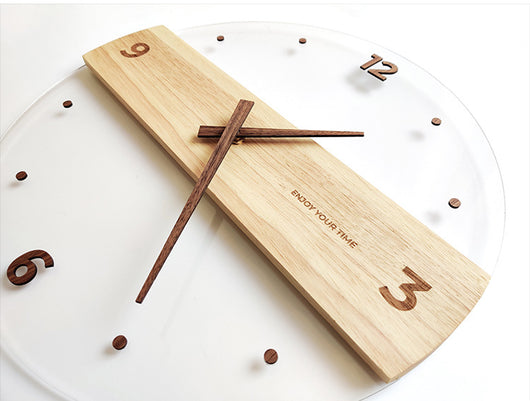 Reloj de Pared Moderno Madera Maciza y Acrílico para Sala - Image 4