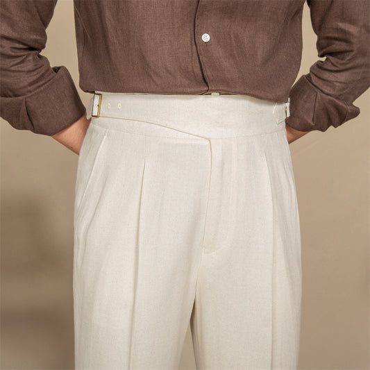 Pantalones Casuales Occidentales de Talle Alto con Silueta Fluida y Transpirable - Image 2