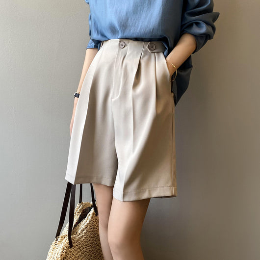Pantalones Anchos Estilo Coreano con Drapeado Fluido - Image 9