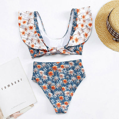 Bikini Retro Europeo Americano con Volantes y Corte Dividido - Image 2