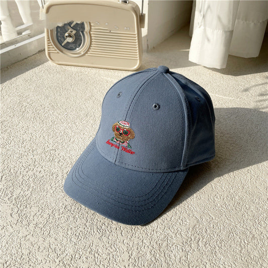 Gorra de Béisbol Infantil con Diseño de Perro Marrón y Marco Rojo