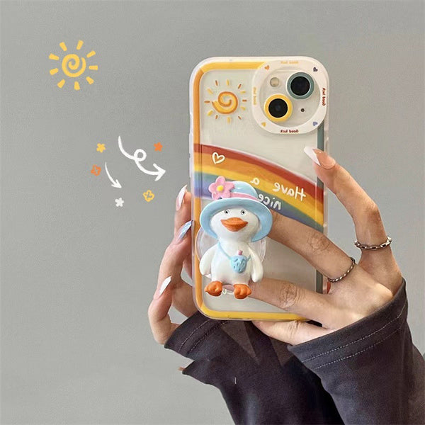 Funda Protectora para Teléfono con Diseño de Pato Adorable