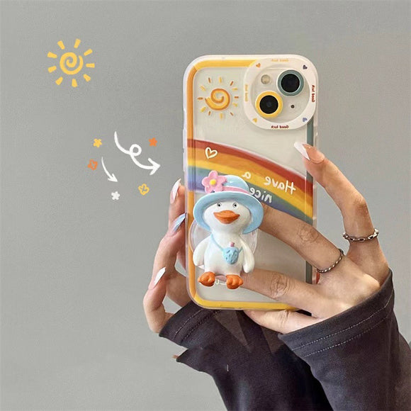 Funda Protectora para Teléfono con Diseño de Pato Adorable