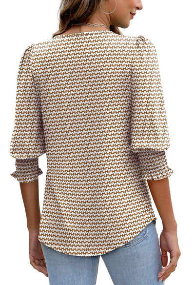 Blusa Suelta Casual con Estampado y Cuello Redondo para Mujer - Image 32