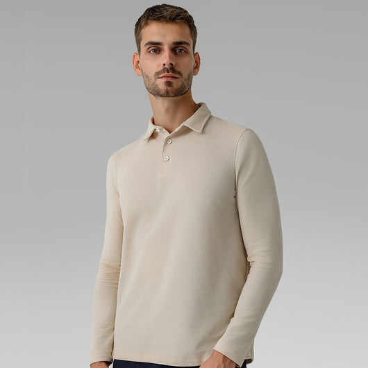 Polo Deportivo Manga Larga Transpirable Secado Rápido para Hombre