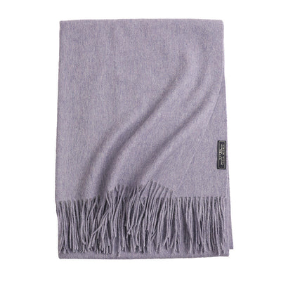 Bufanda de Lana Gruesa con Borlas - Abrigo Cálido en Colores Sólidos - Image 30
