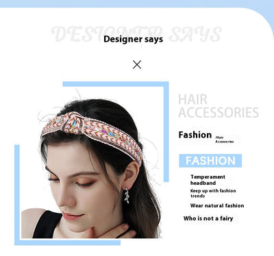 Diadema Bohemia Tejida con Nudos de Tela - Image 10