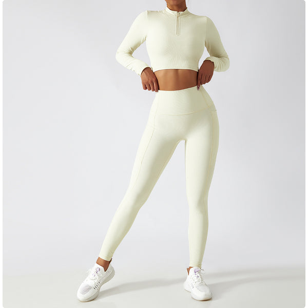 Conjunto Deportivo de Manga Larga con Soporte Torácico para Yoga y Running