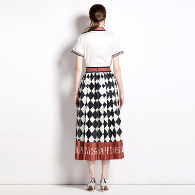 Conjunto Elegante Falda Plisada con Blusa Estampada - Image 4
