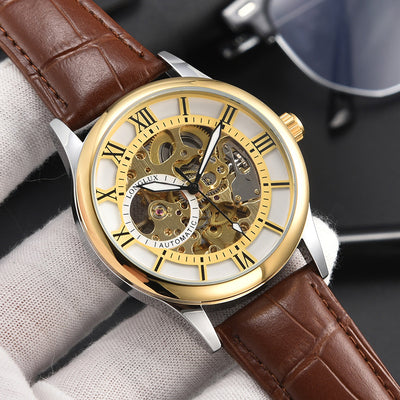 Reloj Mecánico Hombre Escala Romana Resistente al Agua Estilo Ejecutivo - Image 3