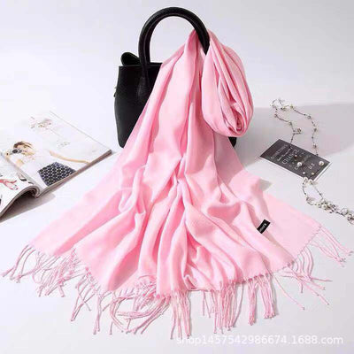 Bufanda de Imitación Cashmere para Mujer - Chal Versátil Cálido con Flecos - Image 30