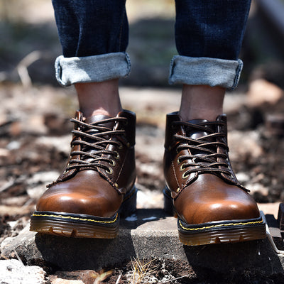 Botas Martin Hombre Corte Medio Estilo Británico Versátiles - Image 6
