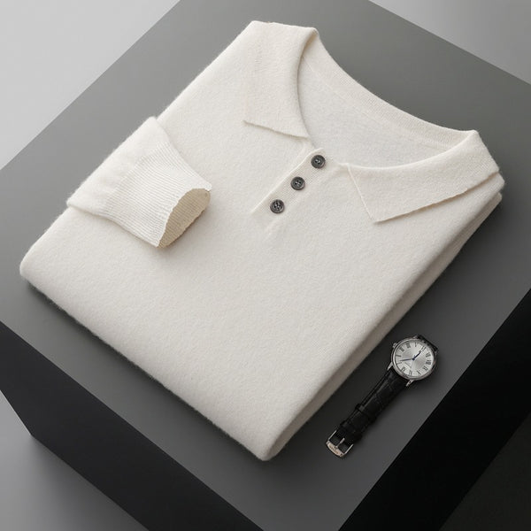 Suéter de Cachemira para Hombre con Cuello Solapa