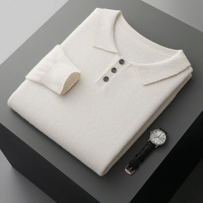 Suéter de Cachemira para Hombre con Cuello Solapa