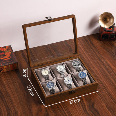 Caja Organizadora de Relojes en Nogal Negro con Almohada Suave - Image 6