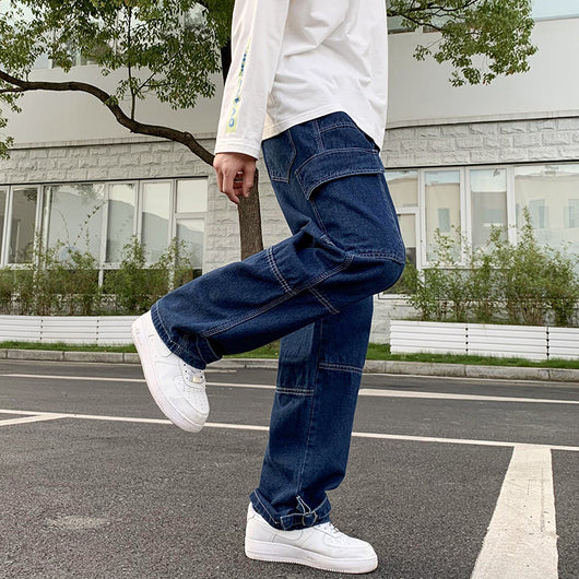 Pantalones Vaqueros Anchos Hip Hop para Hombre