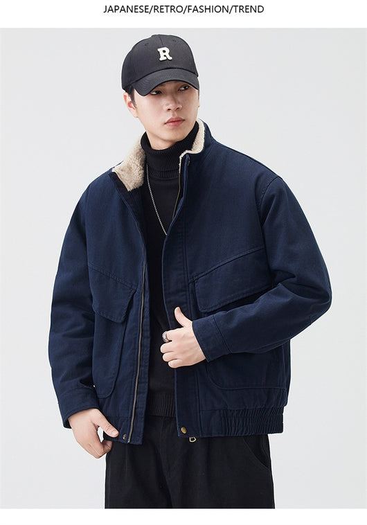Chaqueta de Cuello Alto Pesada en Algodón Retro - Image 14