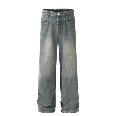 Pantalones Hombre Efecto Desgastado Corte Recto Suelto - Image 3