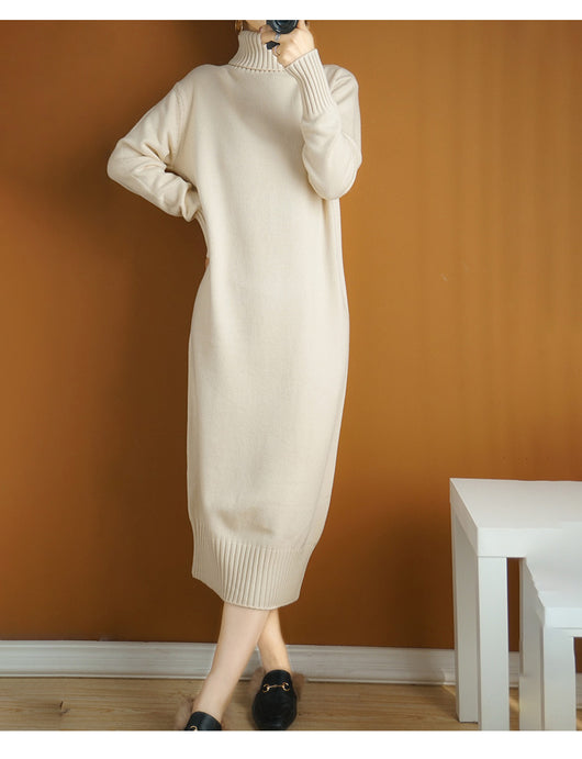 Vestido Tejido Cálido Estilo Coreano con Relleno de Lana - Image 13