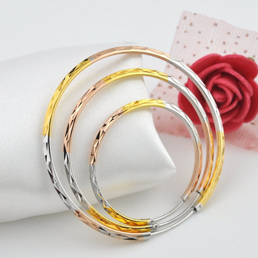 Aretes Tricolor Plata 925 Chapados en Oro - Aros Elegantes para Mujer - Image 9