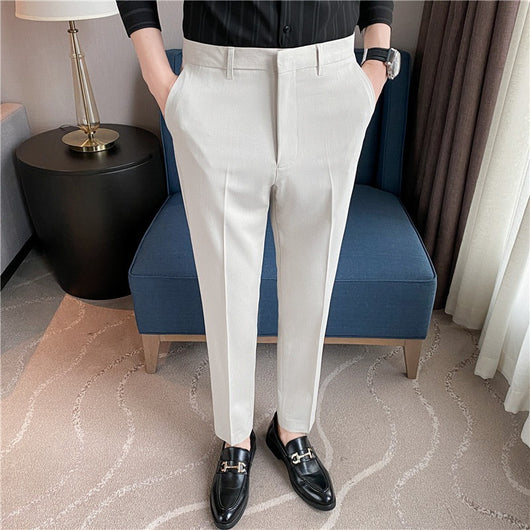 Pantalones de Traje Casual Primavera-Verano con Drapeado y Stretch Cómodo - Image 13