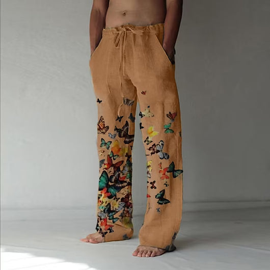Pantalones Casuales para Hombre Primavera-Otoño con Estampado de Mariposas - Image 16