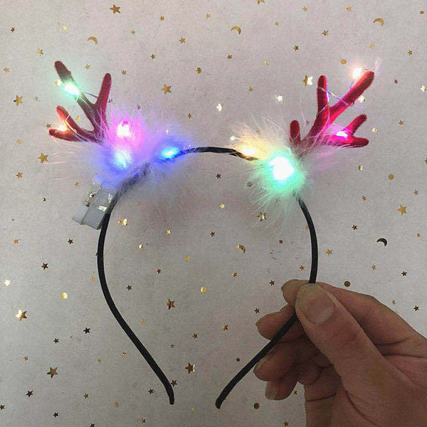 Diadema Luminosa con Astas Navideñas para Conciertos