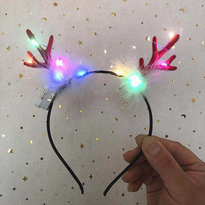 Diadema Luminosa con Astas Navideñas para Conciertos