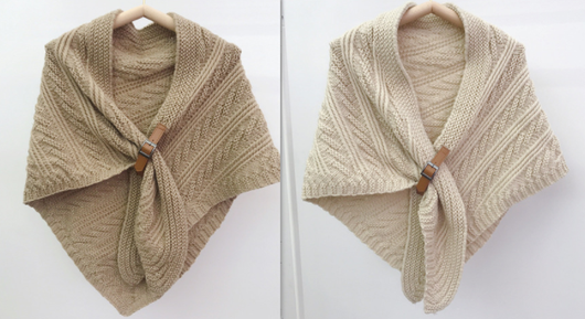 Poncho Triangular de Cuero Hueco Estilo Coreano - Abrigo Elegante de Color Liso - Image 8