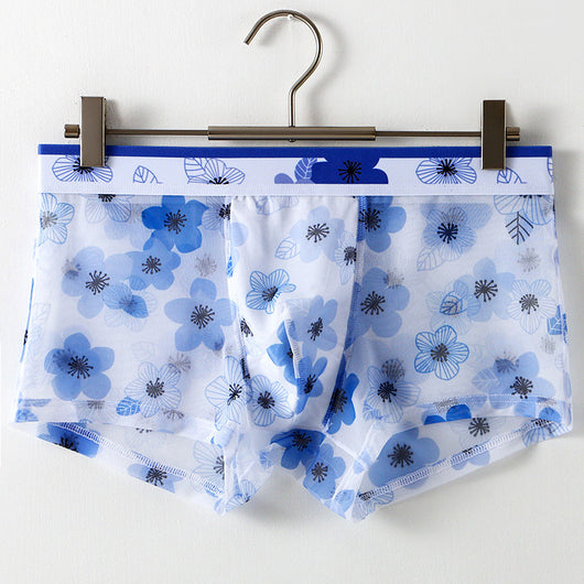 Ropa Interior Masculina de Malla Transparente con Estampado Floral - Image 6