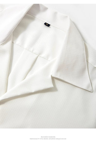 Camisa Casual de Negocios Cuello Cubano Manga Larga para Hombre - Image 16