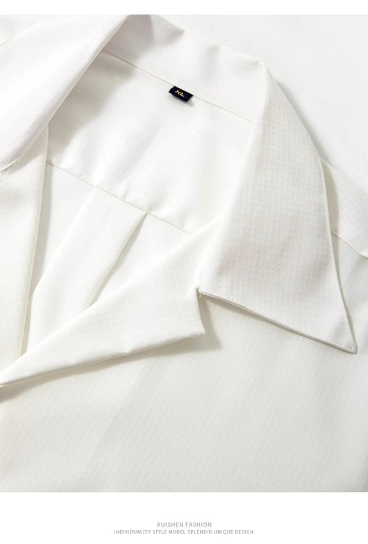 Camisa Casual de Negocios Cuello Cubano Manga Larga para Hombre - Image 16