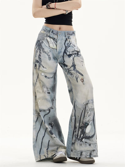 Pantalones Vaqueros Rectos de Pierna Ancha con Múltiples Bolsillos - Image 17